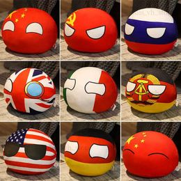 Muñecos de peluche 10-40 cm Kawaii Countryball Peluche de peluche Poloniaball Almohada Canadá Alemania Oriental Unión Europea Estados Unidos Regalos suaves para niños T240325