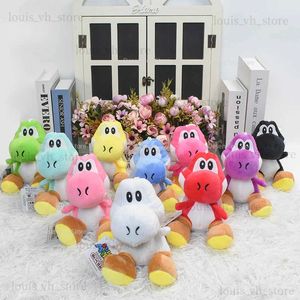 Muñecos de peluche 10 colores Bros Peluches Yoshi Púrpura Yoshi Juguetes de peluche Verde Rojo Azul Yoshi Negro Rosa Yoshi Anime Doll Plushie 15 cm T240325