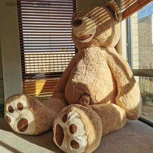 Poupées en peluche 100/130 cm rempli géant américain ours en peluche peluche doux animal oreiller Saint Valentin fille cadeau d'anniversaire Q240322