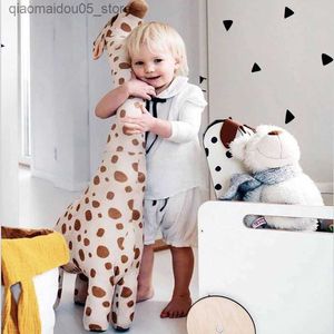 Pluche poppen 100 cm grote simulatie giraffe knuffel met zachte vulling dier giraffe slaap pop speelgoed verjaardagscadeau voor jongens en meisjes kinderspeelgoed Q240227