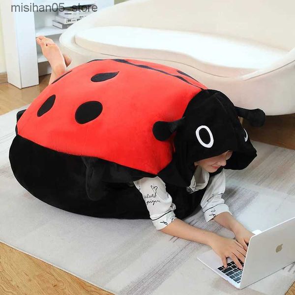 Poupées en peluche 100CM portable insecte en peluche jouet coccinelle remplissage Pad amusant partie jeu de rôle poupée remplissage doux en peluche sommeil oreiller cadeau Q240322