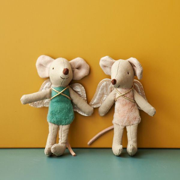 Poupées en peluche 10 cm Mini Souris Ange Jouets À La Main Mignonne petite Souris Tissu Jouet En Peluche Aniaml Plushie pour Toddler Pocket Toy 230525