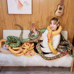 Pluche poppen 110-160 cm gesimuleerde Python slang speelgoed gigantische boa cobra lang gevuld knuffelkussen kinderen jongens cadeau woondecoratie 231012