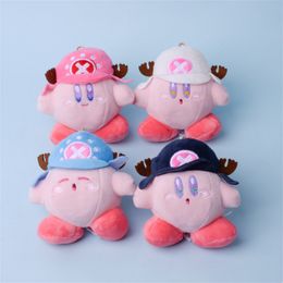 Muñecos de peluche 12 Unids / lote 12 CM Sombrero Kirby Juego Lindo Muñecos de Peluche Juguetes Mujer Niña Niños Estudiante Bolsa Llavero Pequeño Colgante Para Niños Adultos 230621