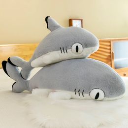 Pluche poppen 130 cm schattige zachte haai kat knuffels kantoor dutje knuffelkussen home comfort kussen kerstcadeau pop voor kinderen meisje 231013