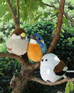 Pluche Poppen 13 Cm Hoge Leuke Sparrow Vogels Knuffels Zachte Realistische Mees Ijsvogel Knuffels Speelgoed Pop Geschenken 230614