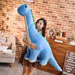 Plush -poppen 150 cm gigantische gesimuleerde dinosaurus pluche speelgoed cartoon diplodocus pluche kussen schattig vullende speelgoedpop verjaardagscadeau voor kinderen en boyl240502
