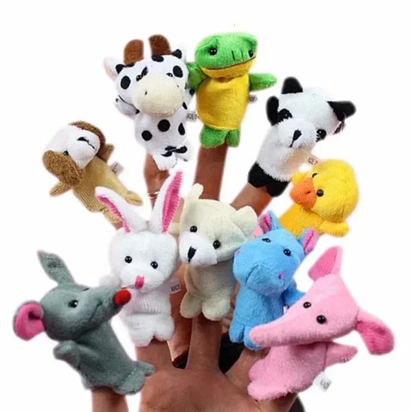 Poupées en peluche 1510 animaux de dessin animé marionnettes à doigts mains de conte jouets en peluche poupées préférées des bébés amusants cadeaux de Noël pour enfants 231214