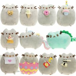 Plush -poppen 15 cm donut Cat Doll Kawaii Cartoon Toy Biscuit Ice Cream Rainbow Cake Soft Stuffed Animal Children Cadeau 230329