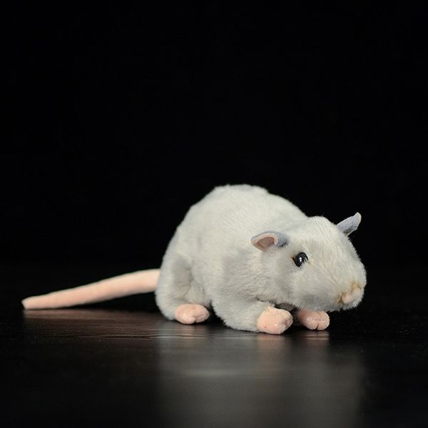 Muñecos de peluche 17 Long Soft Real Life Small Grey Rat Mouse Peluche de juguete Ratones realistas Animales de peluche Juguetes Muñecas Regalos para niños Mascotas 230307