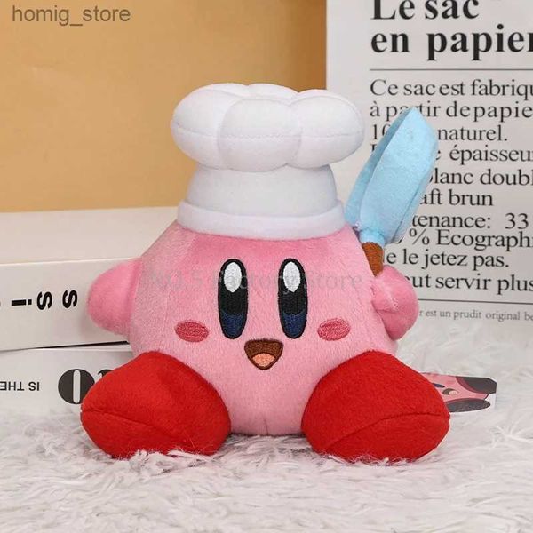 Plux Dolls 17cm Star Kirby Toys Toys Cartoon Chef Kirby Plux Doll Soft Farged Anime Cute Pink Kirby Plushies de Noël Gift For Kids Enfants Y240415
