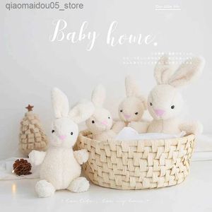 Pluche poppen 17 cm wit konijn pop knuffel zacht en schattig konijn speelgoed pluche sticker speelgoed kinder kerstcadeau Q240227