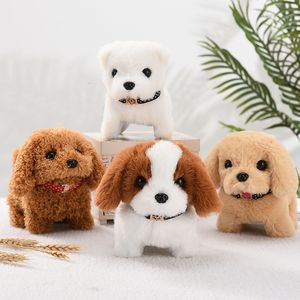 Plush -poppen 18 cm perro Peluche robot puppy pluche speelgoed interactief schattige honden robot grappig kwispelende verjaardag dansende dansspeelgoed voor kind en hond 230227