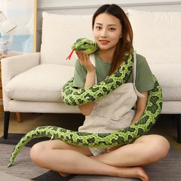 Pluche Poppen 1 st 200 cm/300 cm Gigantische Slangen Speelgoed Simulatie Lange Gouden Python Gevulde Slang ie Kinderen Jongens Gift Woondecoratie 221203