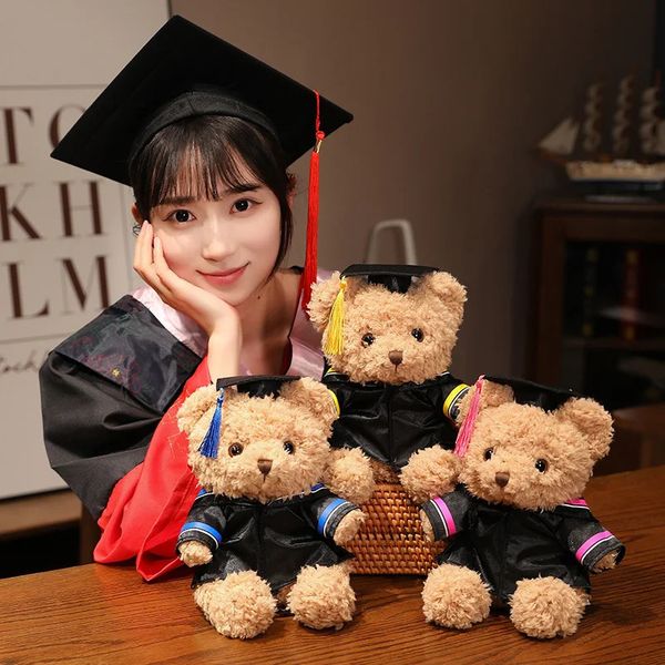 Muñecas de peluche 1 unid 23 cm lindo graduado dr oso juguete animal graduación doctor teddy decoración del hogar novia regalo 231211