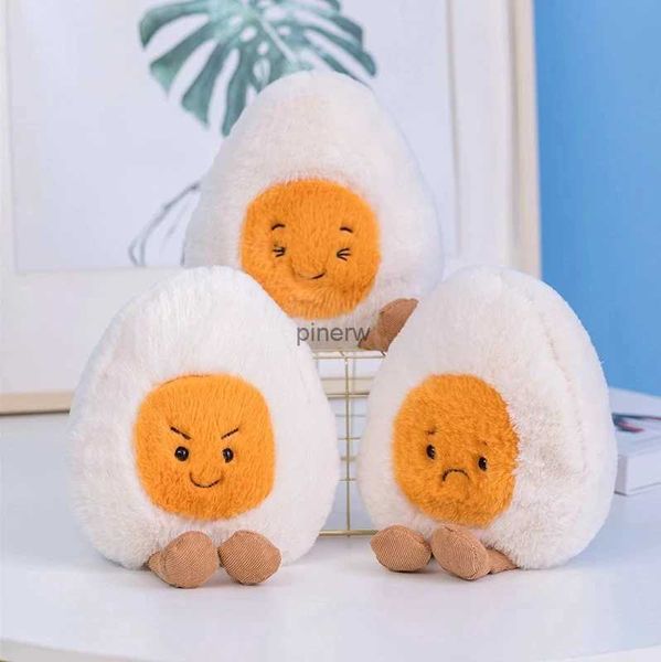 Poupées en peluche 1 pièce de 23cm, peluche super douce, œuf à la coque, poupée en peluche, nourriture en peluche, différentes émotions, jouets pour apaiser les bébés, enfants