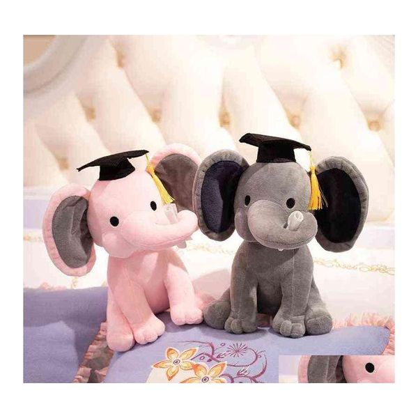 Muñecos de peluche 1Pc 25Cm Beautif Doctor Elefante Relleno Graduación Bebé Juguetes blandos para Ldren Niñas Regalo de cumpleaños de Navidad J220729 Drop Deliv Dhtkz