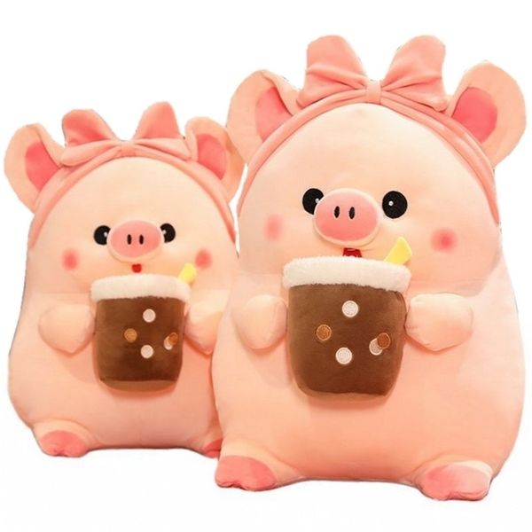 Poupées en peluche 1 pc 30-60 cm Boba Rose Cochon Peluches Arc Bandeau Dressing Piggy Animaux En Peluche Coussin Câlin Massage Coussin Pour Enfants Naissance 220927