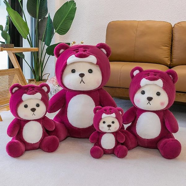 Poupées en peluche 1 pièces 28 40cm mignon Rose rouge dessin animé ours jouets animaux doux en peluche pour cadeau 231113