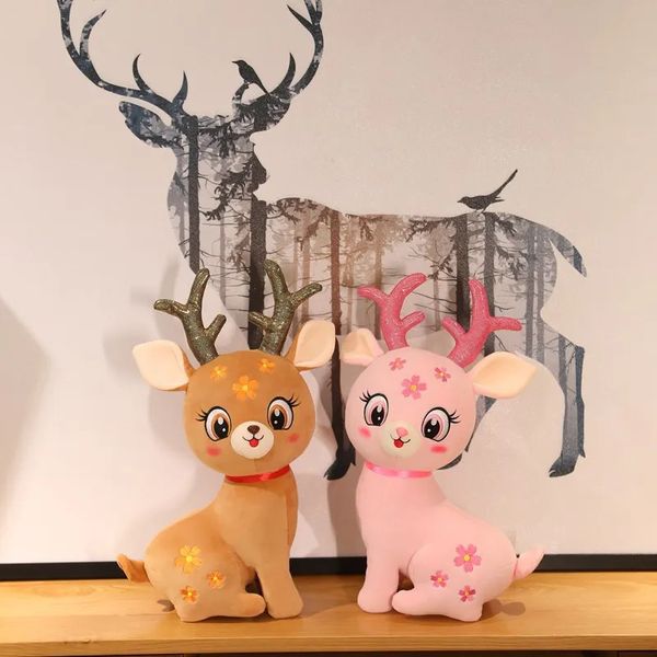 Muñecas de peluche 1 Uds 33/47/53 cm estrella linda Sika ciervos juguetes animales de dibujos animados almohada rellena para regalo 231016