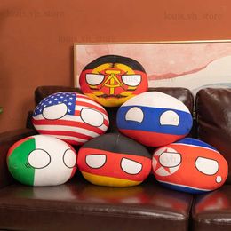 Poupées en peluche 20-40 cm Countryball Polandball peluche oreiller en peluche Japon France Nations Unies Canada Italie USA GDR GER CH Kawaii Room Decor T240325