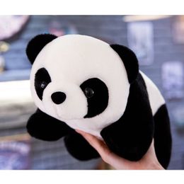 Pluche poppen 20 cm schattige liggende panda pop National Treasure Zoo knuffel 230807