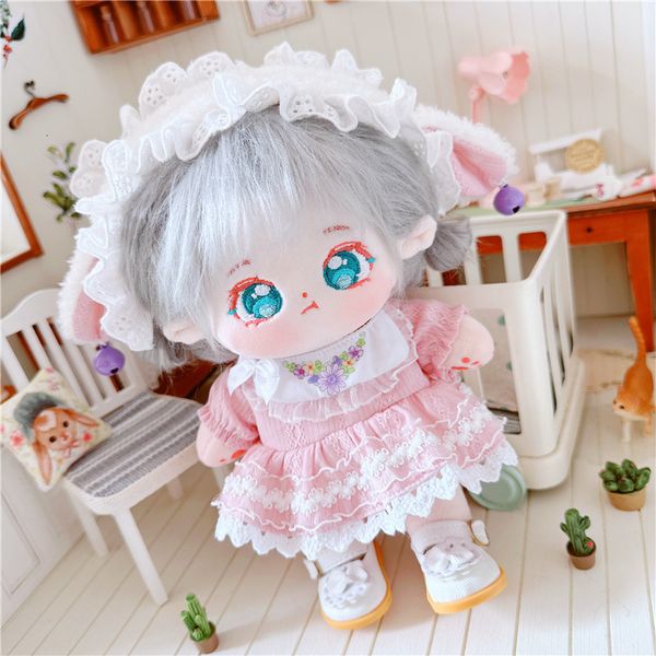 Muñecas de peluche 20 cm Accesorios de ropa para muñecas Fit Idol Doll Ropa Vestido rosa Traje de juguete de peluche para Corea Kpop EXO Super Star 230823