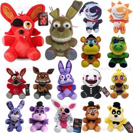 Plush -poppen 20 cm FNAf pluche speelgoed kawaii freddys dier vossen bonnie beer ribbit gevulde pluche speelgoed in voorraad pluche verjaardagscadeau voor kinderen t240325