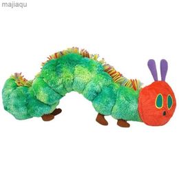 Plush -poppen 22 cm Caterpillar Soft Toy Green Cotton Caterpillar Plush Animal Polls Mooie zeer hongerig creatief cadeau voor kinderen Home Decorationl2404