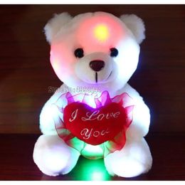 Pluche poppen 22 cm hart praten teddybeer knuffeldier led gloeiende lichtgevende schattige baby cadeau kinderen ik hou van je speelgoed 231204