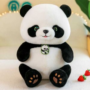 Poupées en Peluche 24 CM Panda Chinois en Peluche Yeux Verts Poitrine Liste Super Doux Trésor National Chinois poupée Animale Anniversaire des Enfants
