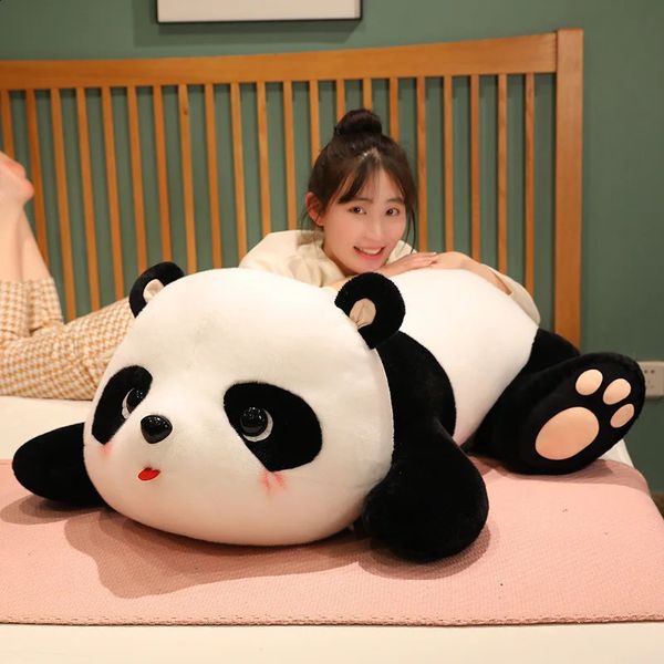 Muñecas de peluche 25 40 55 cm Kawaii Animal Big Panda Peluche Juguete Gigante Oso Almohada Cojín Linda Muñeca de dibujos animados Niños Niña Regalo de Navidad 231118