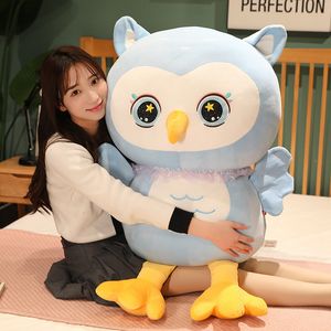 Poupées en peluche 25 / 70cm Night Owl Coloré Oiseau En Peluche Bébé Coussin Animal En Peluche Poupées Doux Né Cadeaux D'anniversaire Pour Enfants Jouet 230523