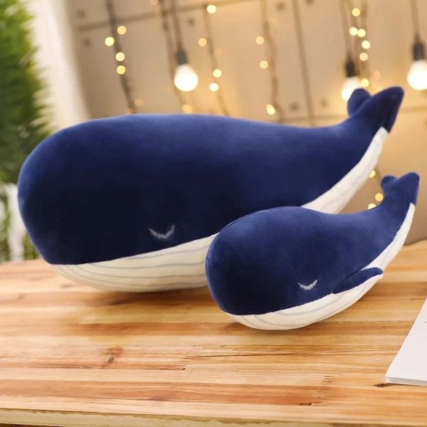 Poupées en peluche 25 cm dessin animé doux petite baleine bleue jouets en peluche animaux marins en peluche oreiller belles poupées de dauphin de poisson pour les filles enfants cadeau d'anniversaire 231122