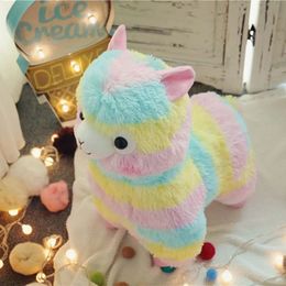 Poupées en peluche 25 cm coloré alpaga bébé mignon Animal doux coton peluche poupée maison jouets compagnon de couchage 231116