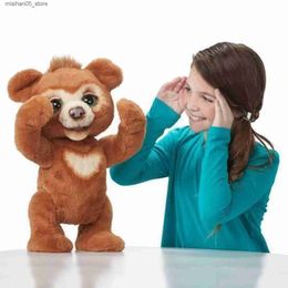 Poupées en peluche 25 cm ours curieux jouet en peluche interactif toucher Durable ours doux oreiller animal de compagnie ami poupée cadeau parfait Q240322