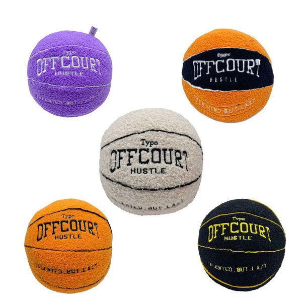 Muñecas de peluche 25 cm Offcourt Baloncesto Almohada Gris Baloncesto Peluche Juguete Relleno Animal Suave Peluche Niños Regalo de cumpleaños J240308