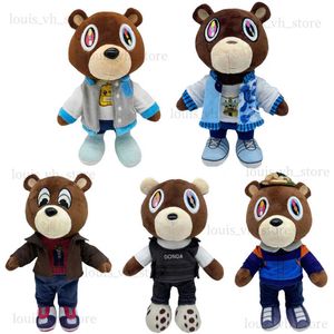 Muñecos de peluche 26-30 cm Kawaii Kanye Dropout Bear Teddy Bear Peluches Kanye West Graduación Suave Relleno Decoración de la habitación del hogar Regalo de cumpleaños T240325