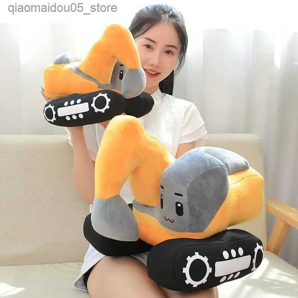 Muñecos de peluche 26/38 cm Nueva excavadora creativa Juguete de peluche Relleno Máquina suave Almohada Muñeca Kawaii Decoración del hogar Niños y niños Regalo de cumpleaños Q240227