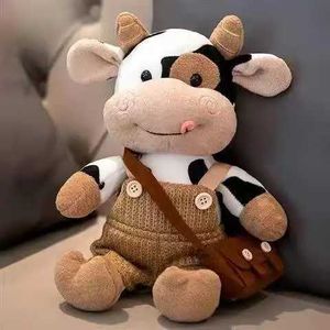 Poux en peluche 26cm dessin animé lait vache en peluche poupée mignon simulation vache en peluche jouet doux.