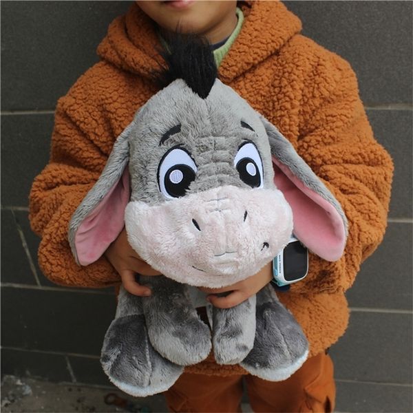 Muñecas de peluche 28 cm lindo dibujos animados gris burro cosas animal suave juguete muñeca cumpleaños niños colección de regalos 230210