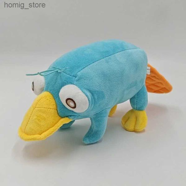 Poupées en peluche 28cm Nouveau bleu simulé Perry le Platypus Toys en peluche Anime en peluche Duck Dulls Boys Filles Cadeaux d'anniversaire de Noël y240415