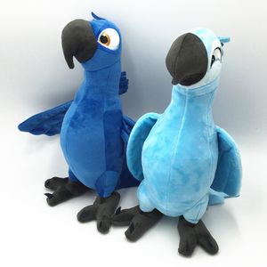 Poupées en peluche 2pcs / lot 30CM Rio 2 Film Jouets de dessin animé Blue Parrot Blu Jewel Bird Cadeaux de Noël pour enfants Jouet 230823