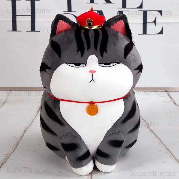 Muñecas de peluche 30-50 cm Long Live My Emperor Cat Doll Bazaar Black Plush Toy Alta calidad Kawaii Cartoon Anime Relleno Almohada Regalo de Navidad para niños T240325