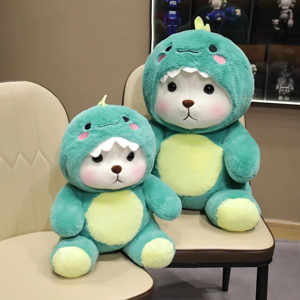 Poupées en peluche 30 60 cm Kawaii petit ours en dinosaures vêtements jouet animal en peluche poupée douce dessin animé cadeau d'anniversaire pour enfant bébé chambre décor 231121