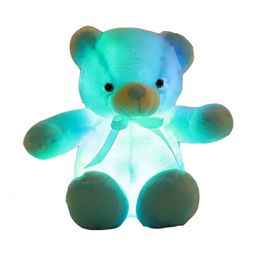 Pluche poppen 3075 cm lichtgevend creatief oplichtend LED-teddybeer knuffeldier speelgoed kleurrijk gloeiend kerstcadeau voor jongen meisje 231211