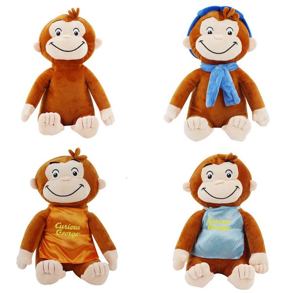 Poupées en peluche 30cm 4 STYLE Curieux George Poupée Bottes Singe Animal En Peluche Jouets Pour Garçons Et Filles 230710