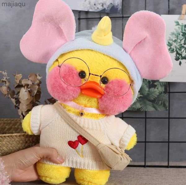 Poux en peluche 30 cm Enfants mignons kawaii pato peluche jouet poupée animaux en peluche lalafanfan fille vinaigrette portant des vêtements d'anniversaire cadeau2404