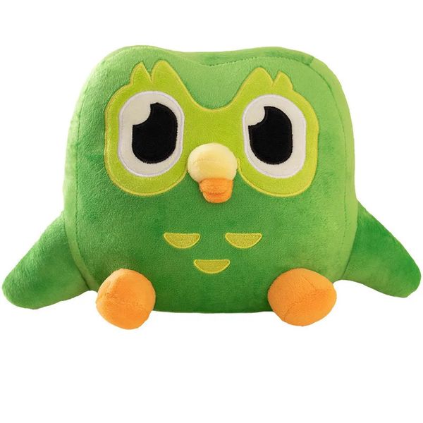 Poupées en peluche 30 cm vert Duolingo hibou jouet Duo peluche du dessin animé Anime poupée doux peluche enfants cadeau d'anniversaire 231117