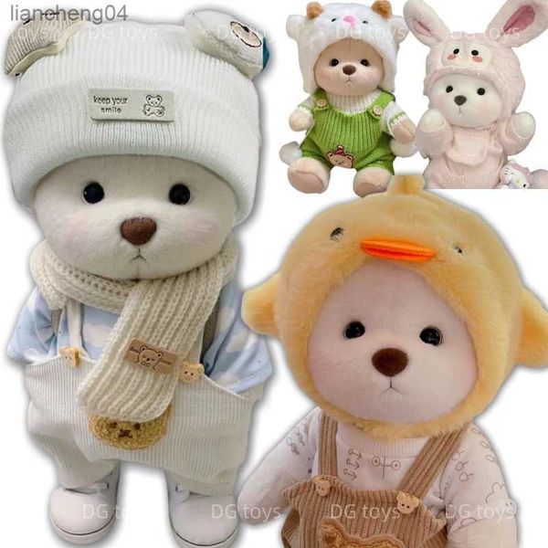 Poupées en peluche 30 cm fait à la main ours en peluche jouet changement de robe tissu bébé fille câlin peluche poupée pour enfants cadeau de noël pour les enfants